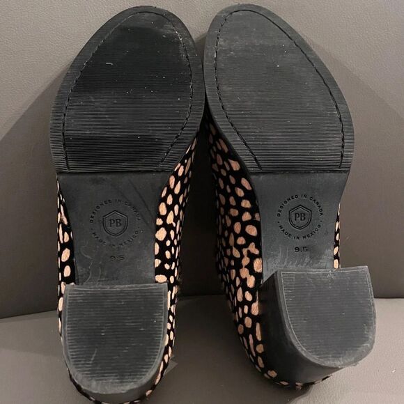 Poopy Barley Reverse Spot Calf Hair Heeled Mules Size 9.5 - Picture 9 of 9